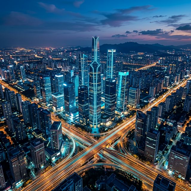 Futuristic city skyline representing enterprise technology leadership